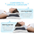 Ergonomic Cervical Pillow Memory Foam Pillow Neck Pain Relief Comes With Ice Silk Pillowcase Adjustable For Back Side Sleepers.