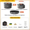Camping Cookware Set Outdoor Cooking Ultralight Aluminum Pot Kettle cookware Set Portable Travel Tableware Set With Storage Bag. 