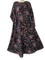 Printed round neck half zipper Abaya, Georgette Fabric, Umbrella Style, 54, length. 