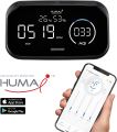 Huma-i Smart (HI-300), Indoor Air Quality Monitor Which Measures CO2, VOC, Particle Matter (PM2.5 PM10 PM1.0), Temperature, Humidity with a Mobile app, Black. 
