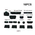 16Pcs/set Universal Anti Dustproof Notebook Port Plug Silicone Protector USB Elastic Laptop Computer Cover Stopper. 