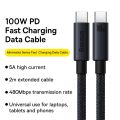 Baseus 100W USB C To Type C Cable For iPhone 15 Plus Pro Max PD Fast Charging Charger Cable Data Cord For Macbook .