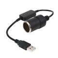 Charger Cable Socket Car Cigarette Lighter Socket Converter Adapter Wired Controller USB 5V To 12V Auto Interior Accessories. 