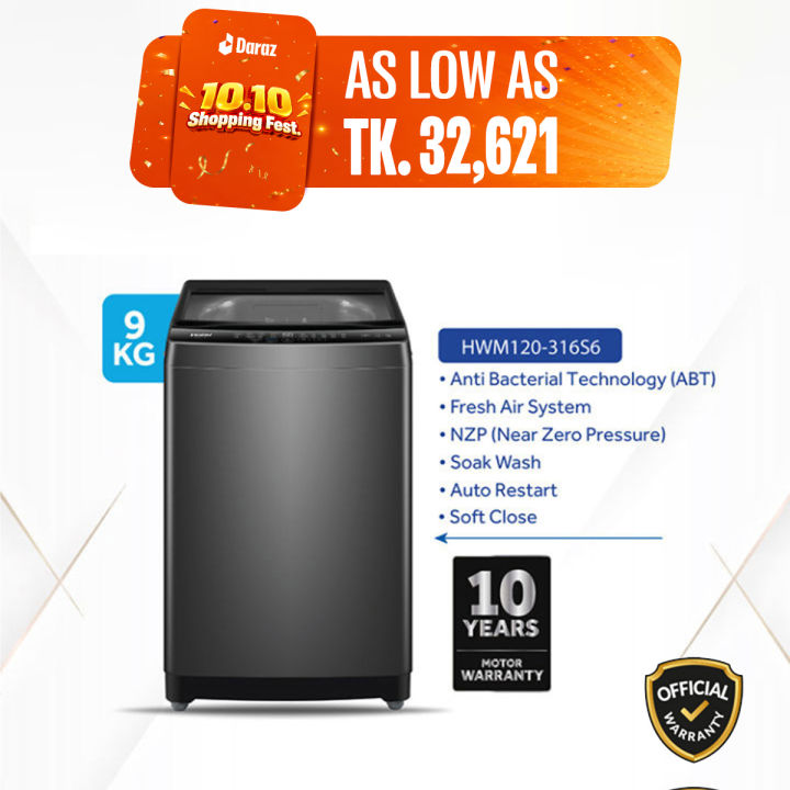 Haier 9 KG Top Load Automatic Washing Machine Model - HWM90-316S6