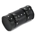 【Ready stock】universal Motorcycle Cruiser tool bag fork barrel shape handlebar front fork bag Black. 