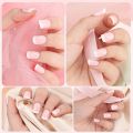 24 pcs Nail for girls Nails acrylic French nail Girls nail Pink Peach Transparent nails Nakli nails. 