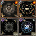 1pc Tarot tablecloth, altar cloth, moon phase, sun, starry sky, flowers, witchcraft, altar ritual decoration props. 