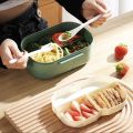 Double Compartmental Bento Lunch Box 1200ml: 6-partition, Leak-Proof, Microwave Safe, BPA Free. 