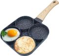 4 and 3 hole non stick frying pan  with handle. 