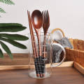 3 PCs Japanese style wooden spoon Fork chopsticks set of 3 PCs long handle adult portable spoon Fork tableware. 