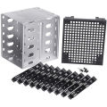 5.25 Inch To 5 X 3.5" SATA SAS HDD Cage Rack Hard Drive Disk Enclosure With Fan HardDrive Disk Tray Caddy Adapter.