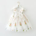 Kids Princess Dress Mesh Sling Bridesmaid Dress Puff Skirt with 3D Wings Fairy Stylish Gown. 