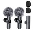 Wireless Lavalier Microphone for Cell Phone Noise Reduction Portable Audio Video Live Interview Recording For iPhone Type C Mic. 