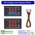 Led Digital Voltmeter Ammeter Dc Digital Multimeter 100V 10A Blue Red Led Amp Dual Digital Display Volt Meter Gauge Car Current Monitor Tester, Battery_powered. 
