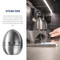 1pc Creative Kitchen Mechanical Timer Stainless Steel Egg-Type Timer 60 Minutes Student Timing Baking Cooking Reminder. 