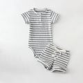 2Pcs Summer Baby Boy Clothing Sets Short Sleeve Bodysuit + Shorts Fashion Newborn Baby Clothes. 