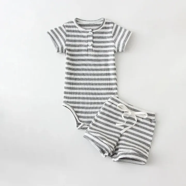 2Pcs%20Summer%20Baby%20Boy%20Clothing%20Sets%20Short%20Sleeve%20Bodysuit%20+%20Shorts%20Fashion%20Newborn%20Baby%20Clothes%20-%20Image%204
