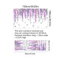 Purple Wisteria Flower Window Stickers Electrostatic Glass Stickers Living Room Bedroom Decoration Wall Stickers Self-adhesive. 