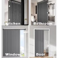 Magnetic Foldable Linen Bath Curtain Waterproof for Walk-In Shower - No Included Adjustable Rod.