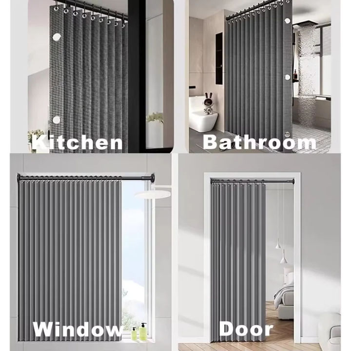 Magnetic%20Foldable%20Linen%20Bath%20Curtain%20Waterproof%20for%20Walk-In%20Shower%20-%20No%20Included%20Adjustable%20Rod%20-%20Image%206