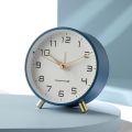 Nordic Luxury Alarm Clock Mute Children's Student Desk Table Clock Bedroom Study Room Simple Frosted Metal Clock. 