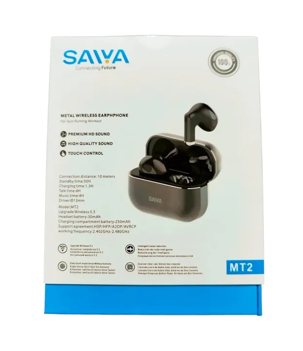 Original%20SAIYA%20Metal%20Wireless%20Earphones%20/%20Earbuds%20MT2%20For%20Gym%20Running%20Workout%20Mini%20Earbuds%205.3V%20Truly%20Wireless%20-%20Black%20-%20Image%205