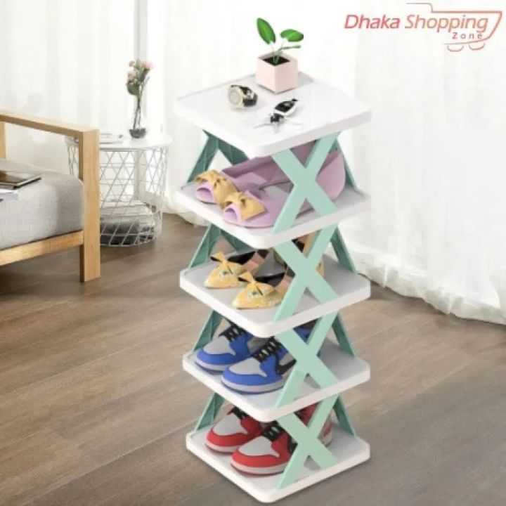 New%20Shoe%20Rack%205%20Layers-New%20Multi-functional%20Household%20Foldable%20Shoe%20Cabinet/%20Portable%20Plastic%20Shoe%20Shelf%20-%20Image%203