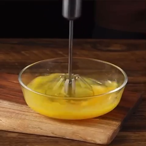 New Manual Stainless Steel Egg Beater | Semi-Automatic Push Whisk | Hand Mixer for Eggs, Cream & Batter | Non-Electric Kitchen Tool for Baking & Cooking