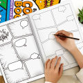 Blank Comic Creation Book, 32 Pages, Multi-Template American-Style Storyboard Sketchbook, Adult Trendy Story Creation Book, Smudge-Proof Paper, DIY Creative , Inspiration Notebook for Comic Enthusiasts.