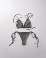 Brazilian Dark Grey Silk Bikini 👙 Set. 