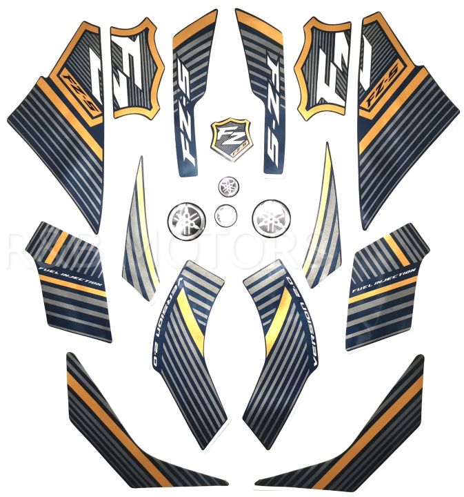 Yamaha Fz-S V2 Double Disc Navi Blue Bike Full Sticker Kit | Daraz.lk