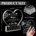 Gifts for Mom Birthday Gifts for Mom from Daughter Son Delicate Rose Acrylic Heart Plaque Mom Present Thanksgiving Christmas. 