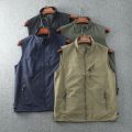 Workwear vest for men, outdoor quick drying with multiple pockets, fashionable photographer, fishing vest, shoulder strap. 