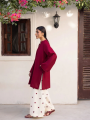 Paristaan |Heart Embroidered Flapper 2PCs Dress for Women – V-Neck Short Shirt with Side Pockets & Matching Trouser – Casual Summer Outfit For Women. 