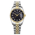 CHRONOS Men Luxury Rhinestone Watch Gold Waterproof Stainless Steel Bracelet Calendar Wrist Watch Male Two Tone Business Clock. 
