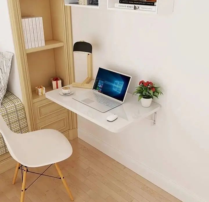 wall mounted folding wooden laptop table/computer table study table iron table with folding brackets
