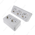 Wall Mount Socket EU Standard Electrical Outlett Ground Power Socket Plugs Flame Retardant Plastic.