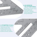 7-inch imperial set square, 90-degree reinforced silver set square, aluminium alloy carpenter’s measuring ruler. 