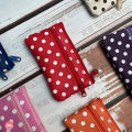 KB wholesale premium giveaways gift 2 zipper Coin Purse Wallet coin purse card holder (12 cards) multicolor 2.5x5 inches dot. 
