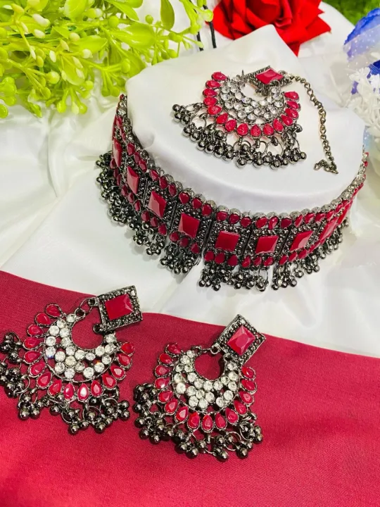 Emitation%20%20Choker%20Necklace%20Set%20%20Earring%20tikl%20For%20Women%20-%20Necklace%20For%20Girls%20-%20Image%204