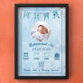 Baby Boy & Baby Girl Birth Date Frame For Gift photoframe Customized Frame. 