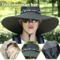 Summer Large Sun Hat Men Women Breathable Fishing Caps Sun UV Protection Mesh Fisherman Hat Hiking Outdoor Beach Cap.