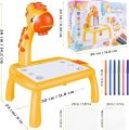  Drawing Projector Table for Kids, Trace and Draw, Drawing Board Giraffe with Light & Music, Child Smart Projector Sketcher Erasable Doodle Board Educational Toys for 3+ Girls Boys Toddlers. 