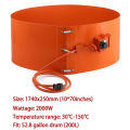 200L Silicone Band Drum Heater Blanket Oil Biodiesel Plastic Metal Barrel Gas Tank With Knob Temperature Controller Heater.