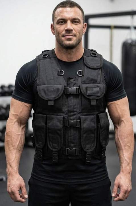 Men Tactical Assault Vest, Weight Training Jacket, Half Jacket, Commando Jacket