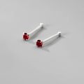 INZATT Real 925 Sterling Silver Zircon CZ Mini Stud Earrings for Women Non Removable Beads Color Single Ear Hole Fine Jewelry. 