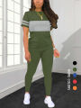 Women's Summer Casual  Set Fashionable Comfortable Ensemble Ladies Clothing Outfit. 