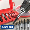 5/6pcs Screw Extractor Metal Drill Bit Set Damaged Screws Remover Extractor Woodworking Tools Broken Bolt Water Pipe Extractor. 