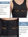 Men's Slimming Tank Top Body Shaper Comfortable Compression Vest With Zipper, Strong Back Support Undershirt Compression Tank Sw. 