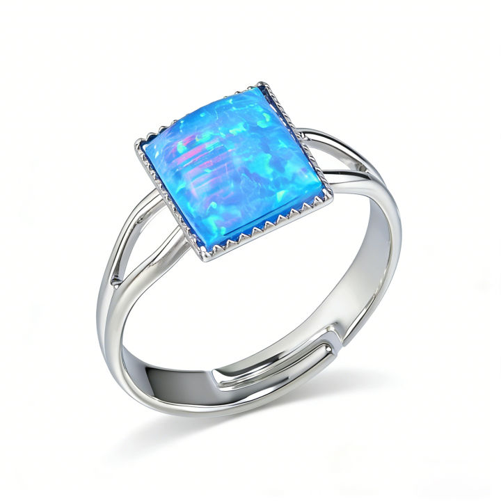 Unique%20%20for%20Her,Vintage%20Square%20White%20Opal%20Promise%20Minimalist%207-9%20Adjustable%20Open%20Ring%20for%20Women,Elegant%20Anniversary%20Jewelry%20-%20Image%207